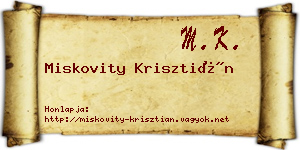 Miskovity Krisztián névjegykártya